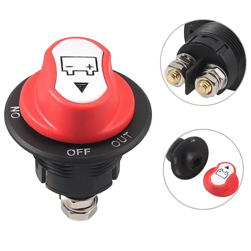 Car Rotary Disconnect Battery Switch Auto Truck RV Motorcycle Boat Universal Power Isolator Breaker Safe Cut Off 100A