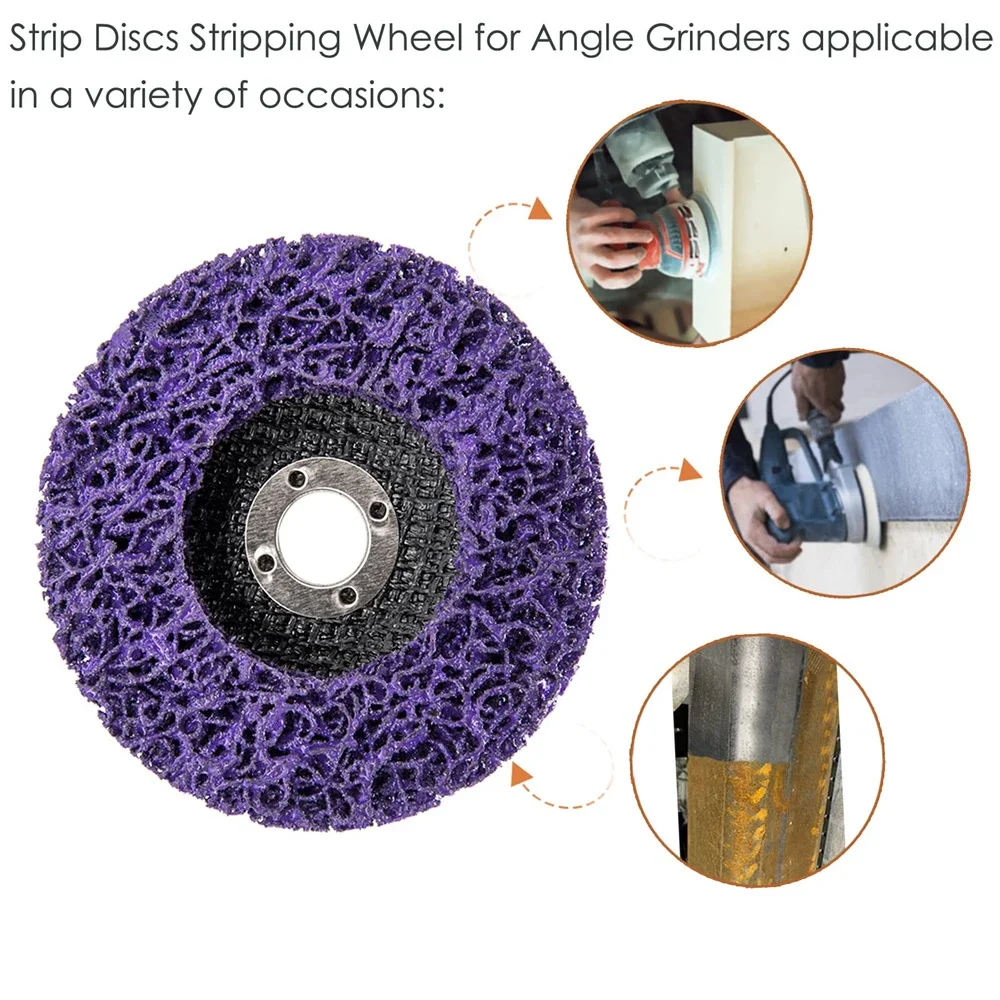 1Pcs 100-125mm Poly Strip Disc Abrasive Wheel Paint Rust Remover Clean Grinding Wheels for Motorcycles Durable Angle Grinder Car