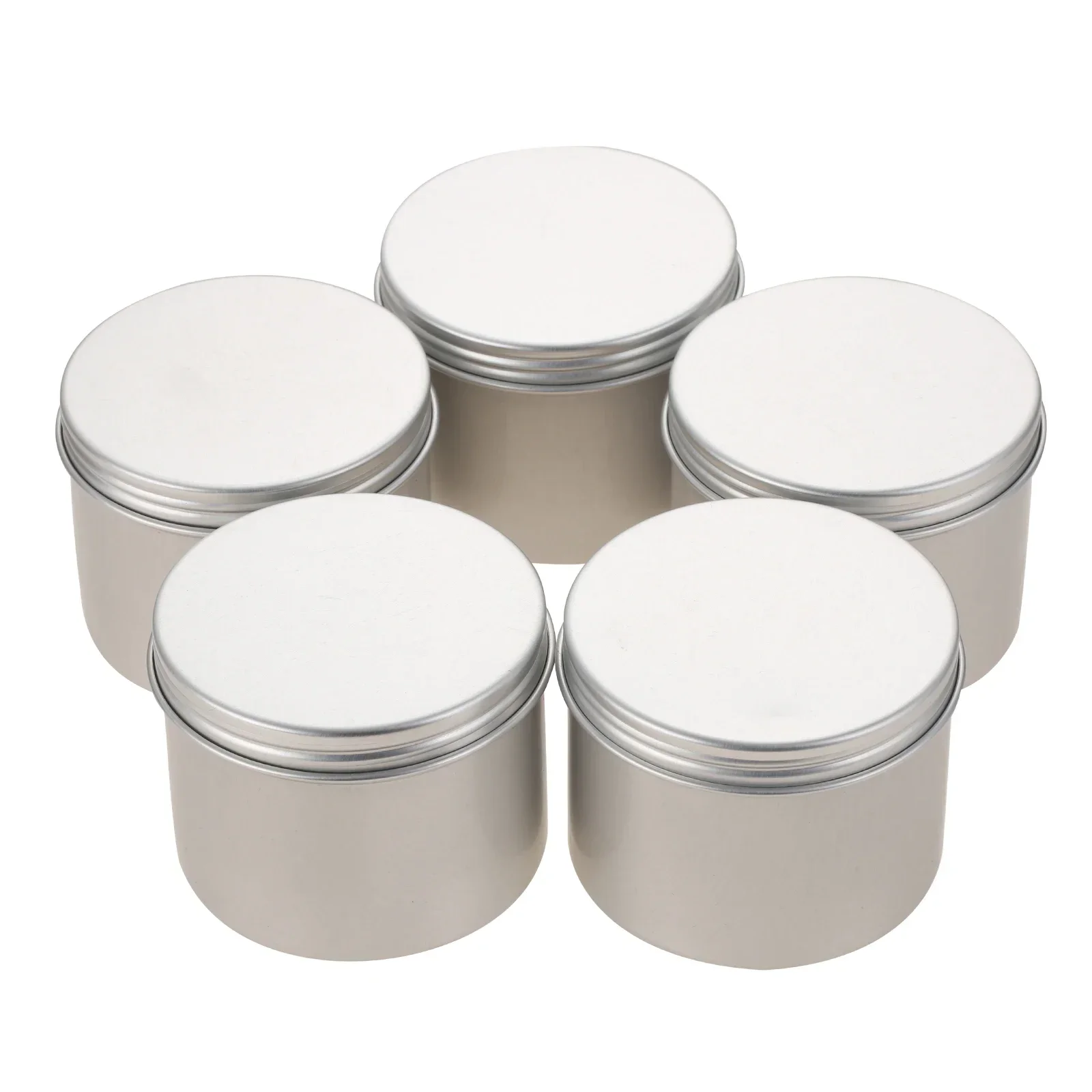 

5Pcs 100ml Aluminum Jar Silver/Matte Gold Tin Portable Tea Candy Box Empty Storage Box For DIY Salves Skin Care Beauty Samples