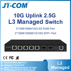 Interruptor de Puerto gestionado JT-COM L3, 5x1G/2,5G, con 2x10G SFP