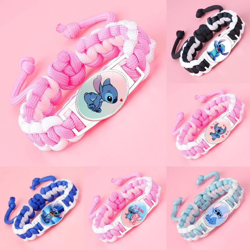 

Lilo & Stitch Disney Cartoon Figure Handmade Knitting Accessories Bracelet Children Toys Accessories Decoration Birthday Gifts
