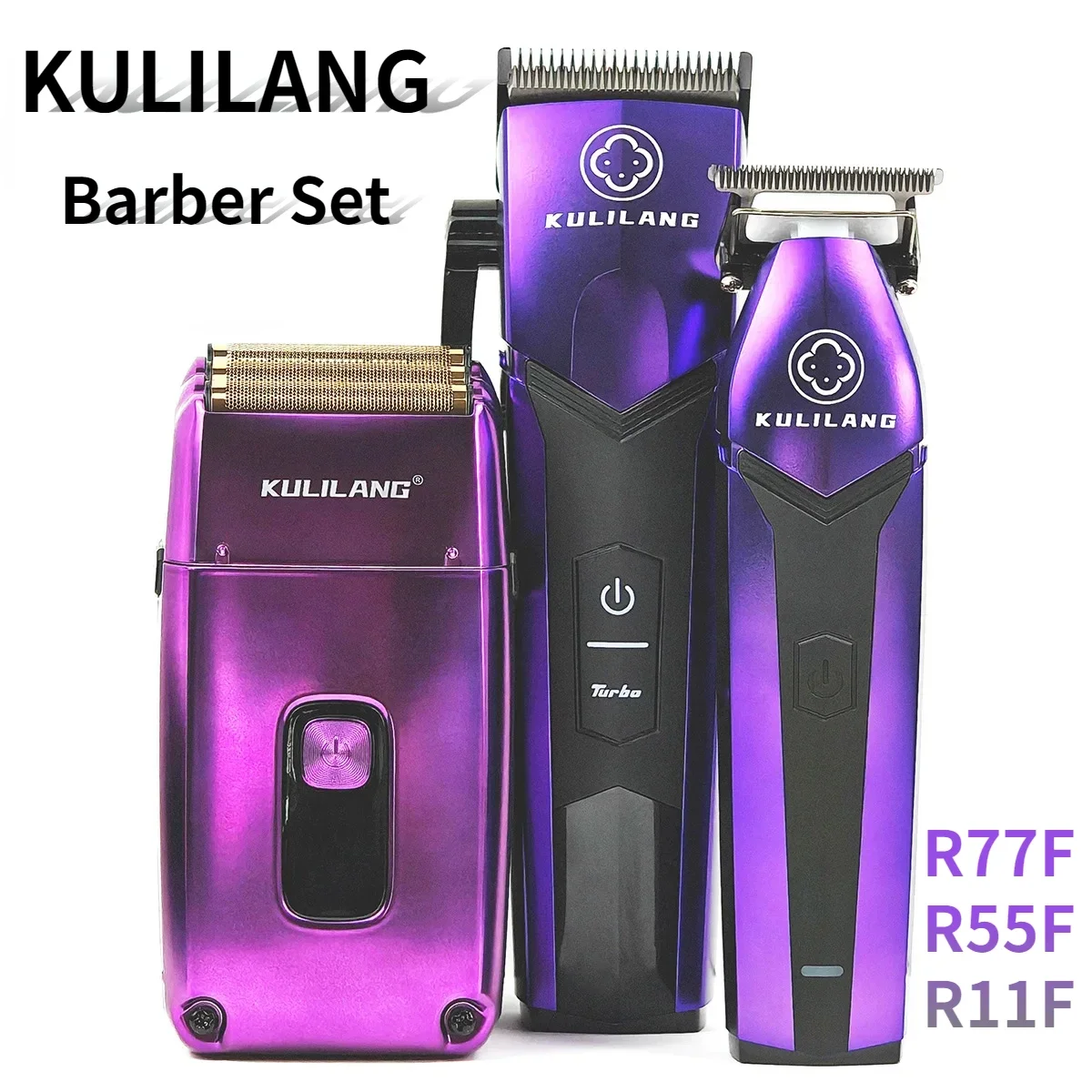 Professional Electric Hair Clipper for Man Hair Trimmer KULILANG R77F R55F R11F Barber Set Ultra Quiet Gradient Oil Head Carving