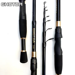 GHOTDA New  lure1.6m 1.8m 2.1m 2.4m 2.7m  Carbon Fiber Telescopic Fishing Rod Portable Spinning Rod and Spinning Reels