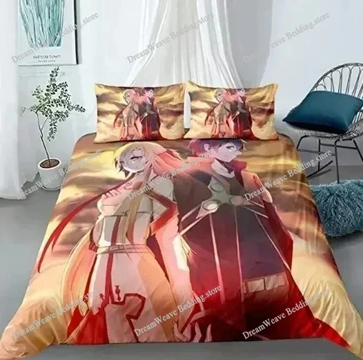 

Home Textile Cartoons Sword Art Online Cover Duvet Cover Pillow Case Boy Girl Polyester Bedding Set King Queen Twin Size963