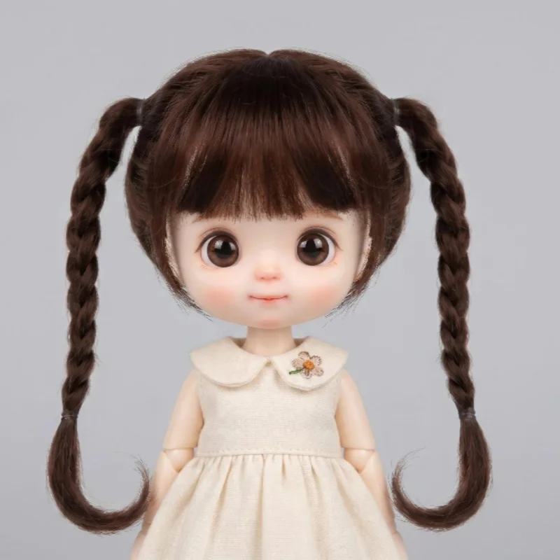 

High Ponytail Cute Long Braid BJD Mohair Wigs 4-5inch 5-6inch 6-7inch 7-8inch 1/12 1/8 1/6 1/4 OB11 YOSD MSD Hair accessories