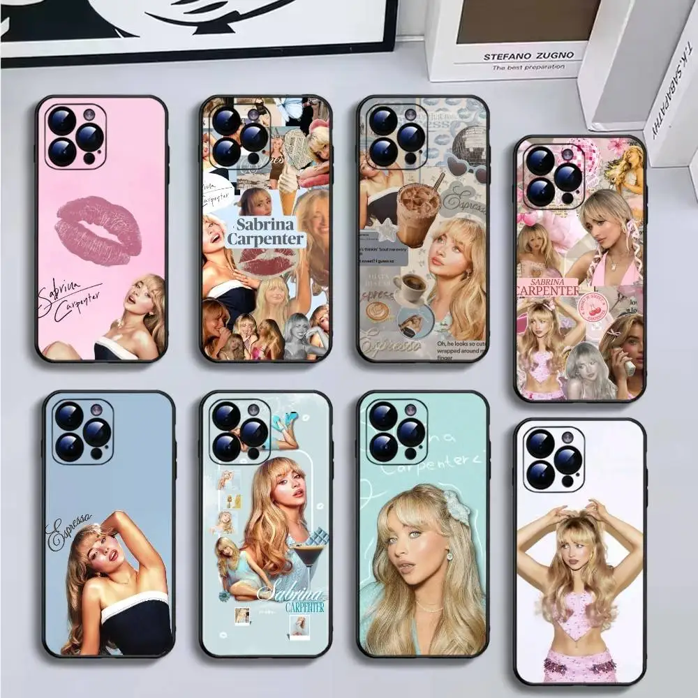 

Пожалуйста, чехол для телефона S-Sabrina C-Carpenter для iPhone17,16,15,14,13,12,11 Plus, Pro Max, мягкий черный чехол