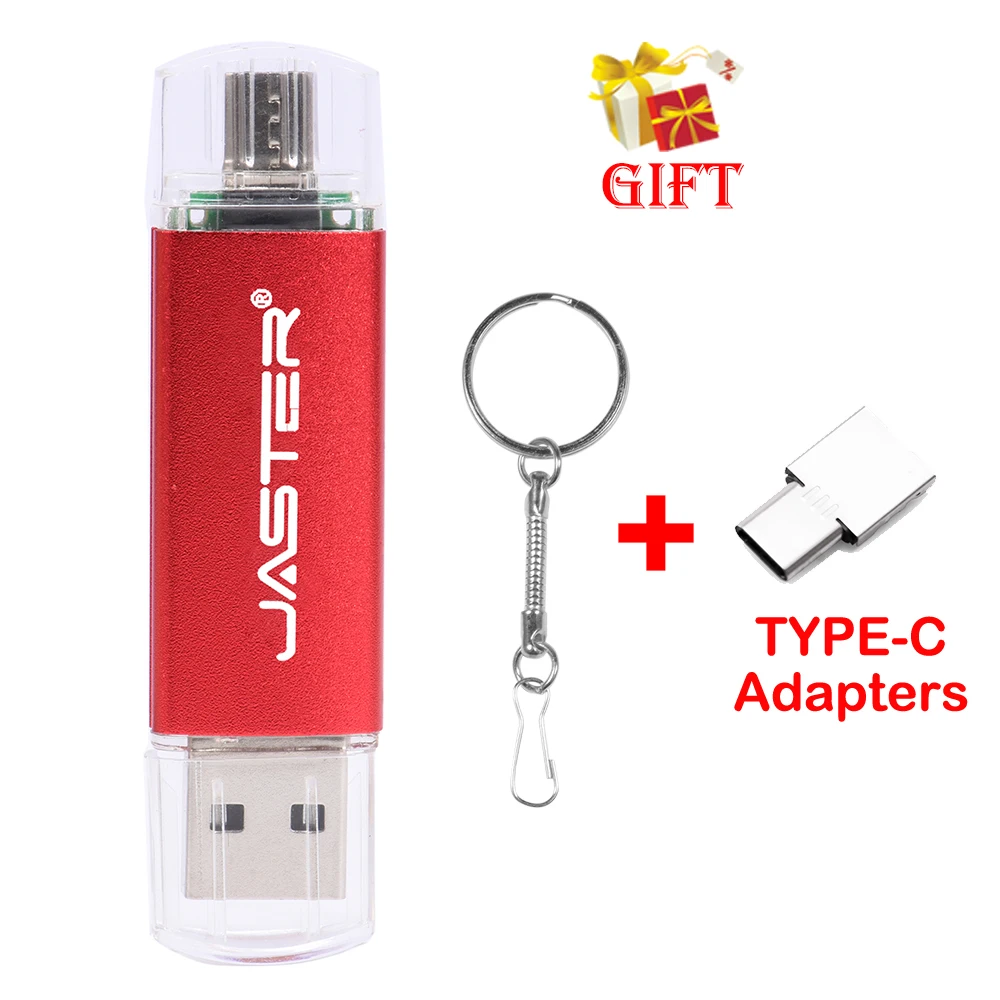 3 in1 OTG USB Flash Drive USB2.0 e Type-C e Micro USB Pen Drive 32GB 64GB 128GB Pendrive USB Memory Stick U disk per regalo