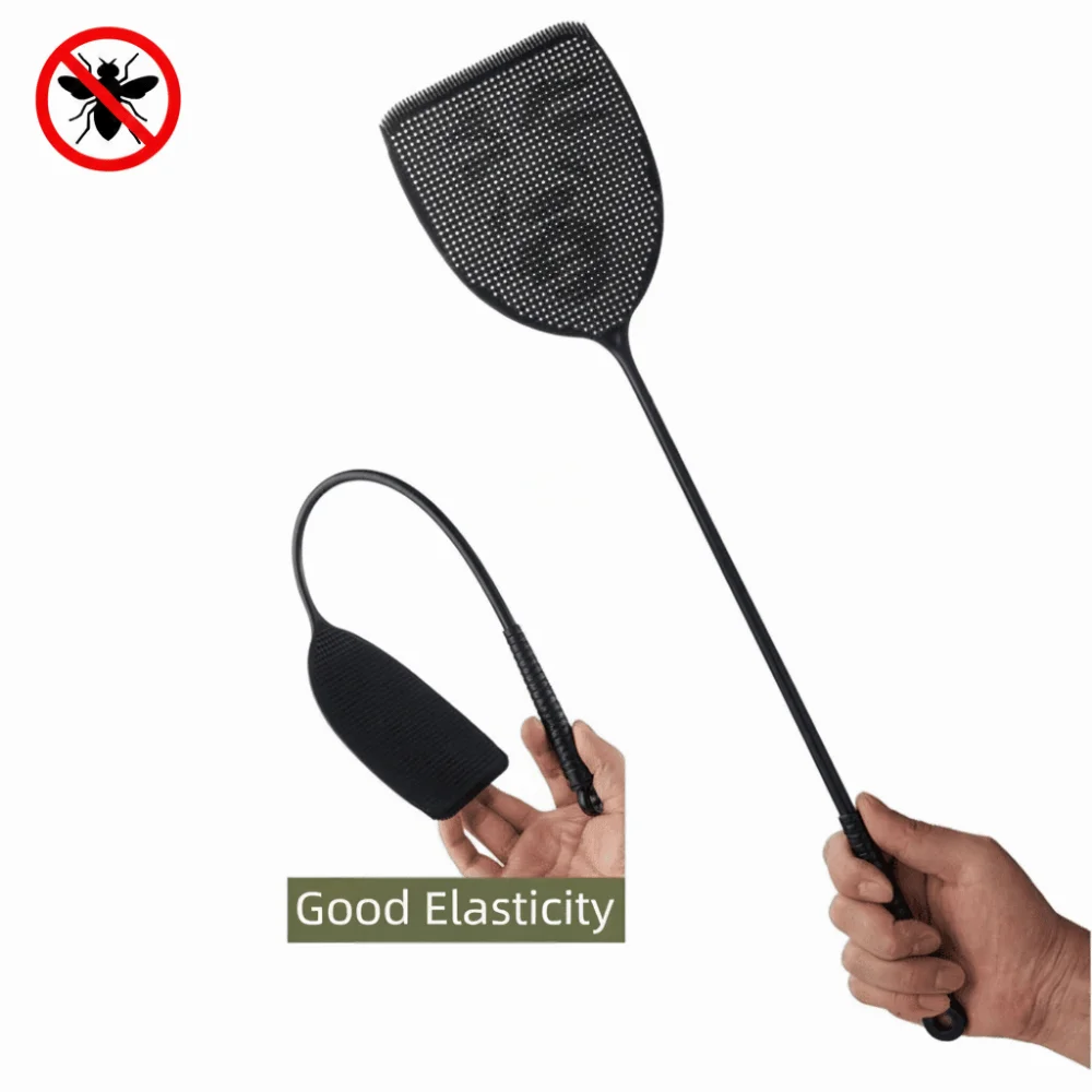 Creative Plastic Fly Swatter Extra Long Large Size Mosquito Swatter with Clip Extra Thick Manual Swatter Home Use