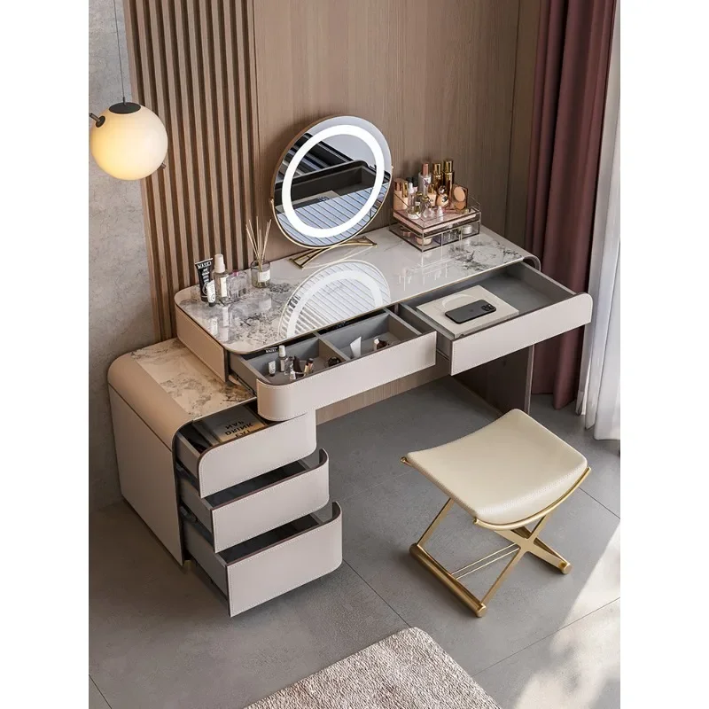 

Italian minimalist rock slab dresser storage cabinet integrated modern minimalist master bedroom