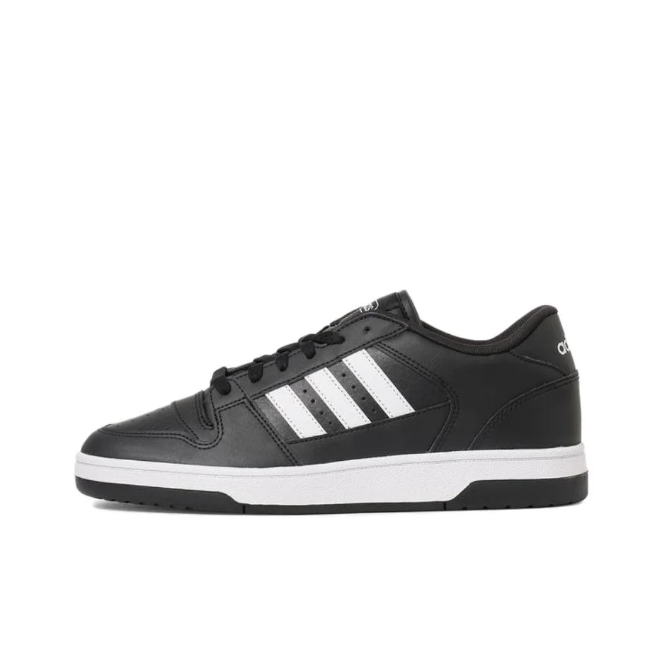 Adidas BREAK START Synthetic Leather Slip Resistant Abrasion Resistant Low top Skateboard Shoes Unisex Black JR8151