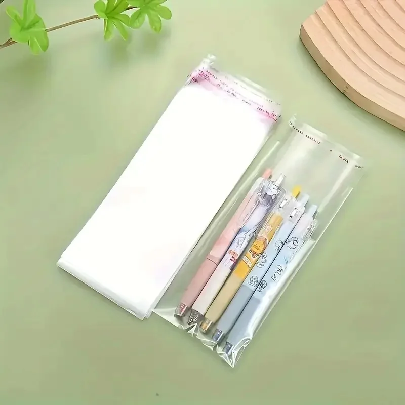 30/50/100 Stück selbstklebende, transparente OPP-Geschenktüten, Aufbewahrungstaschen für Schreibwaren, selbstverschließbare Taschen, Verpackungstaschen – Detail 3