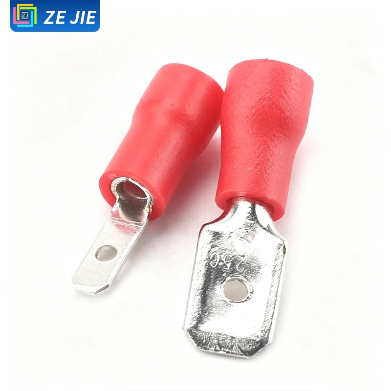 FDD/MDD1.25-250 Male & Female Pre-insulated Crimp Terminals, 6.3mm Copper Quick Disconnect Spade Terminals, Wire Connectors