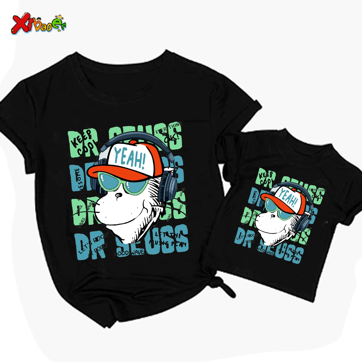 Family Matching Outfits Shirts The Cat The Hat Girl Toddler Clothing Mommy Son Matching Couple Outfit Familia Kids Clothes 2024