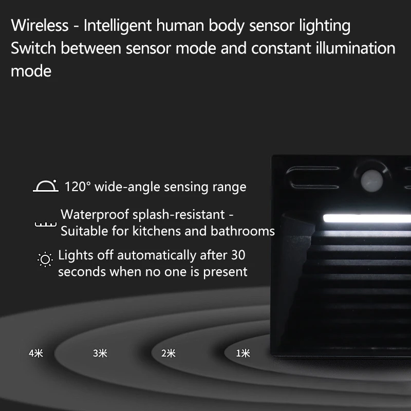 Three-color lighting staircase creative night light magnetic suction type with human body sensor and rechargeable function