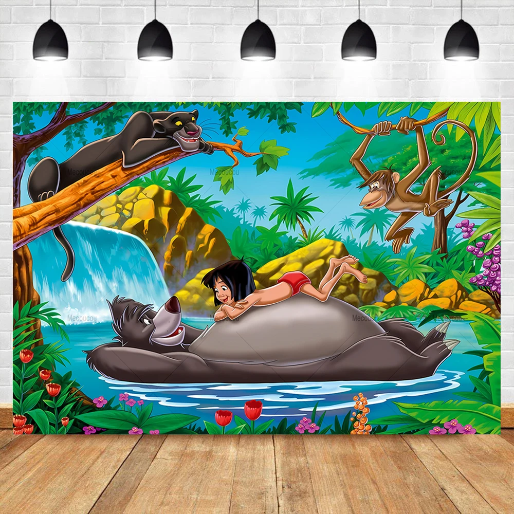 Jungle Book Mog Theme Background Cloth Children's Happy Birthday Decorative Photography Background Customization