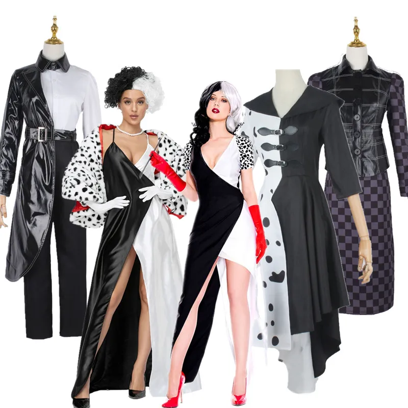 

Halloween Personality Black And White Witch Costume Dress Stage Performance Antihero Individuality Outfit Women's Fashion