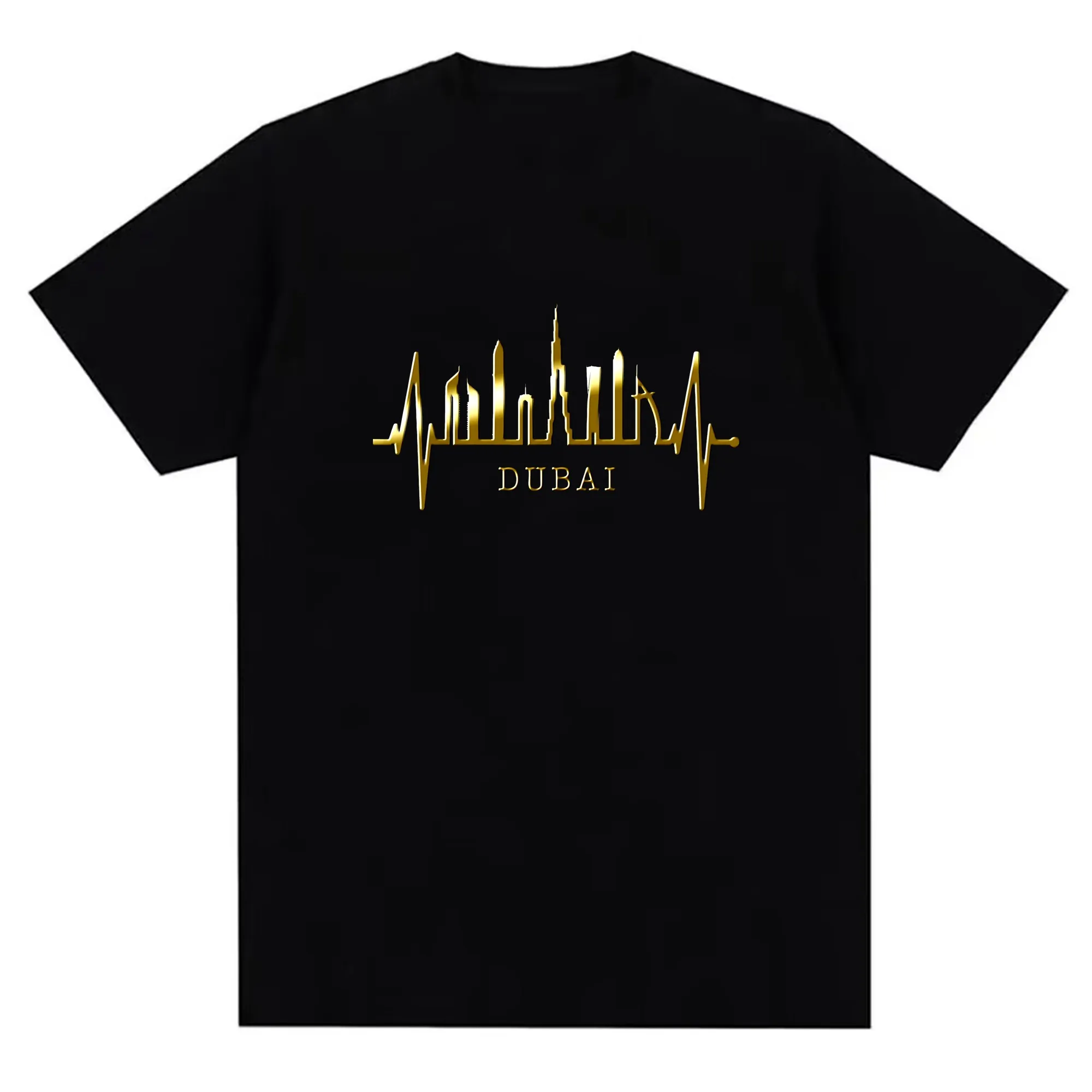 Camiseta masculina estampada de manga curta – design de padrão de faca, 100% algodão respirável e confortável, top casual elegante para o verão D