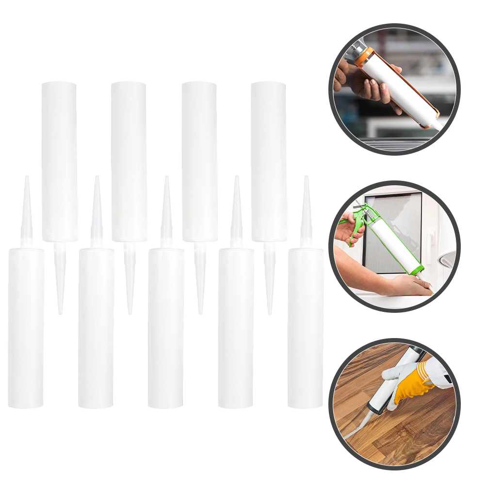 

9 Pcs Fillable Caulking Tubes Empty Hose Squeeze Bottle Gasket Reusable Sealing Ink Cartridges