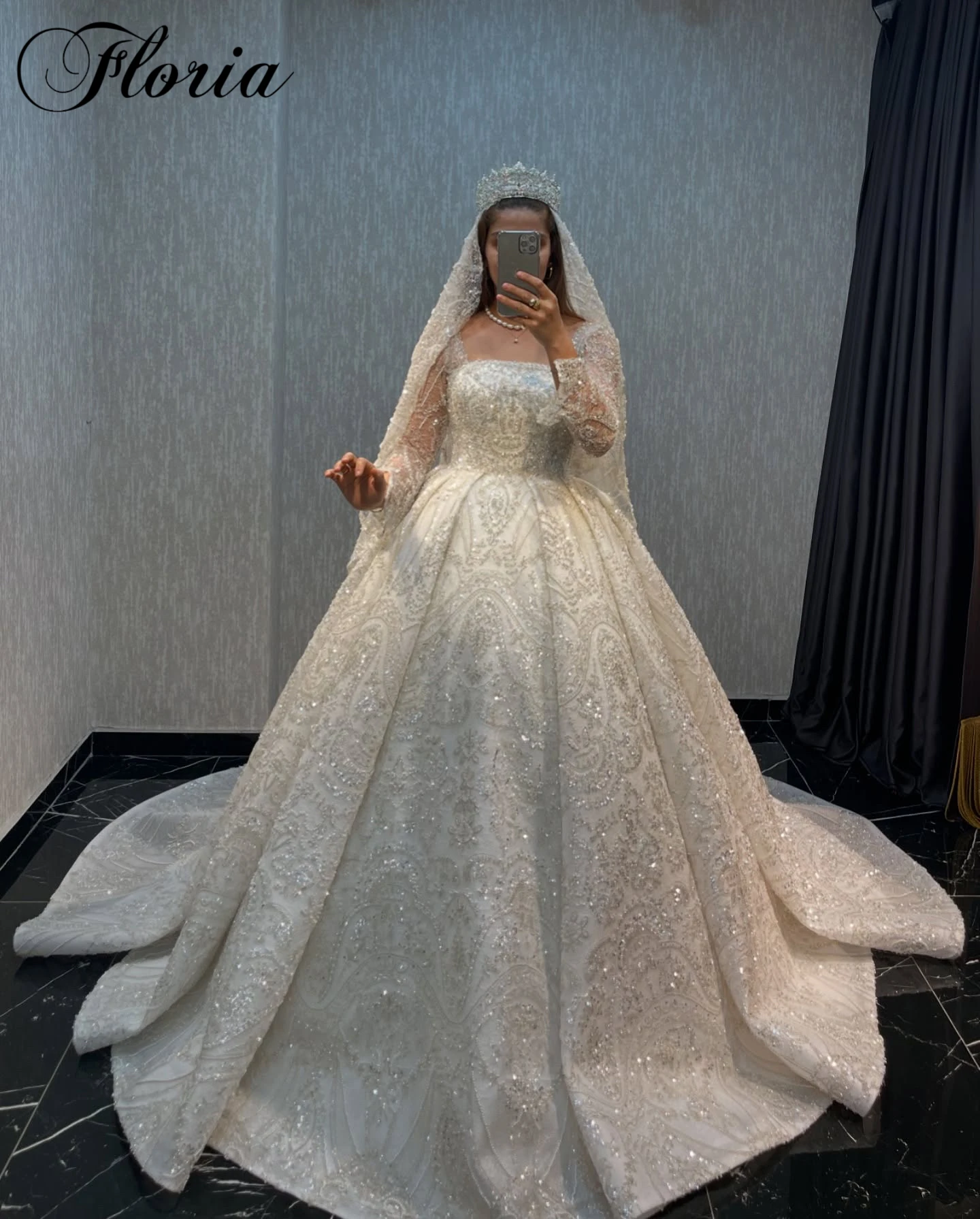 Mangas compridas vestidos de casamento elegantes a linha capela decote quadrado vestidos de casamento de luxo grávida vestido branco personalizado