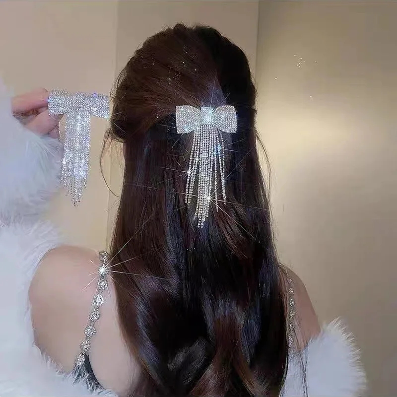 

1PC Super Shiny, Zircon, Tassel, Hair Clip, New Style, Rhinestone, Hairpin, Hair Accessory, Clip, Exquisite, Bangs Clip, Side