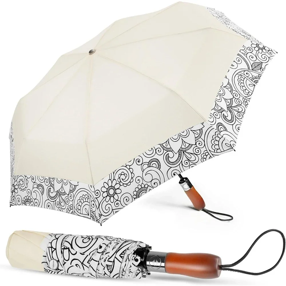 

54-дюймовый большой портативный автоматический складной зонт для путешествий, ветрозащитный для мужчин, сверхмощный зонт Dupont с тефлоновым покрытием для дождя