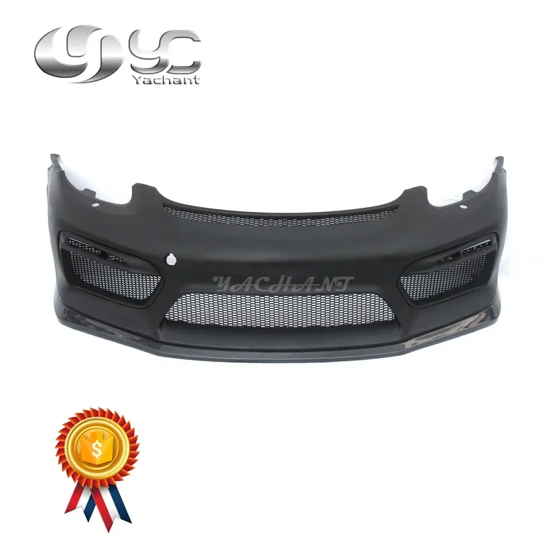

Car-Styling Portion Carbon Fiber Front Bumper Fit For 14-16 Cayman Boxster 981 GT4 Style Front Bumper FRP w CF Front Lip