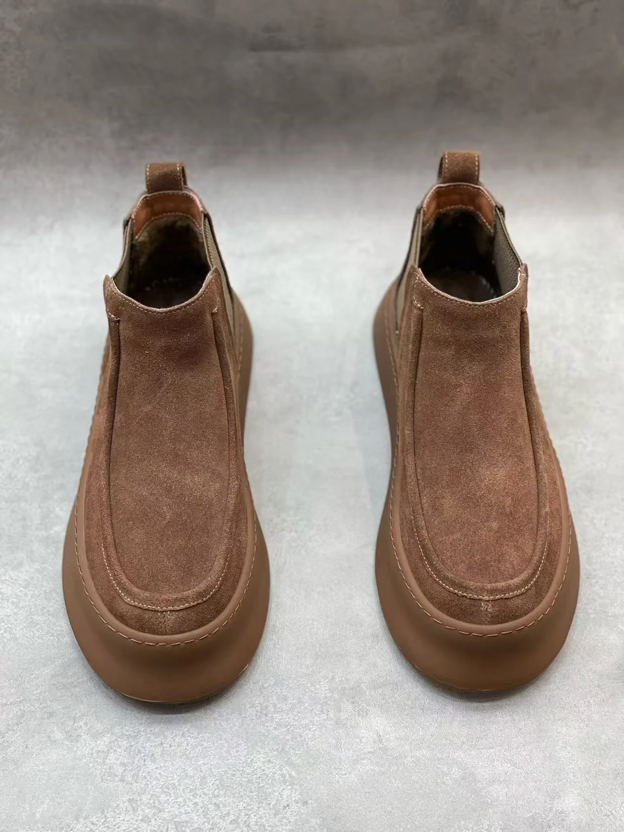 

High Quality Casual Leather Men's Shoes Comfortable Fashionable Youth Trend round Toe Flat Heel Wear Resistant Rubber Sole