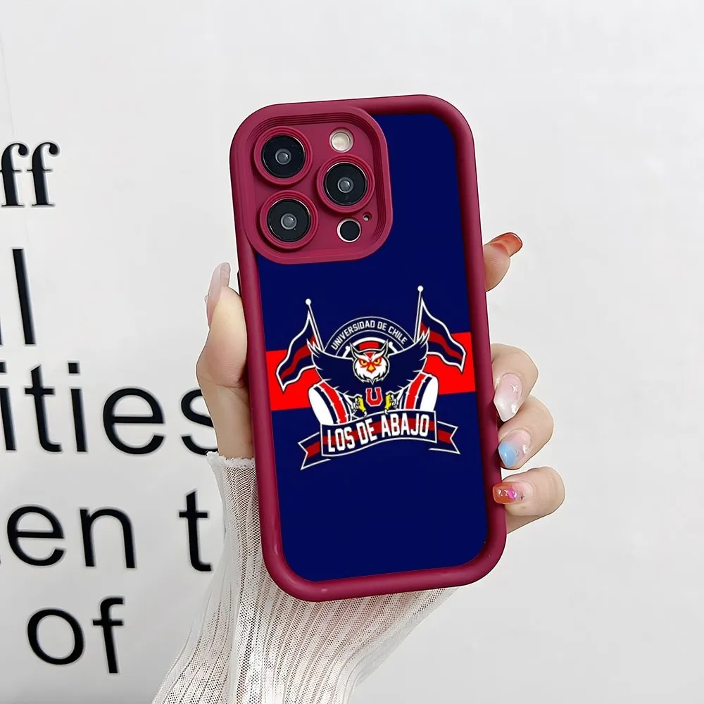 Chile University Logo Phone Case Simple Solid Color Matte Silicone For IPhone 15 14 13 12 11 Pro Max Plus Soft Couple