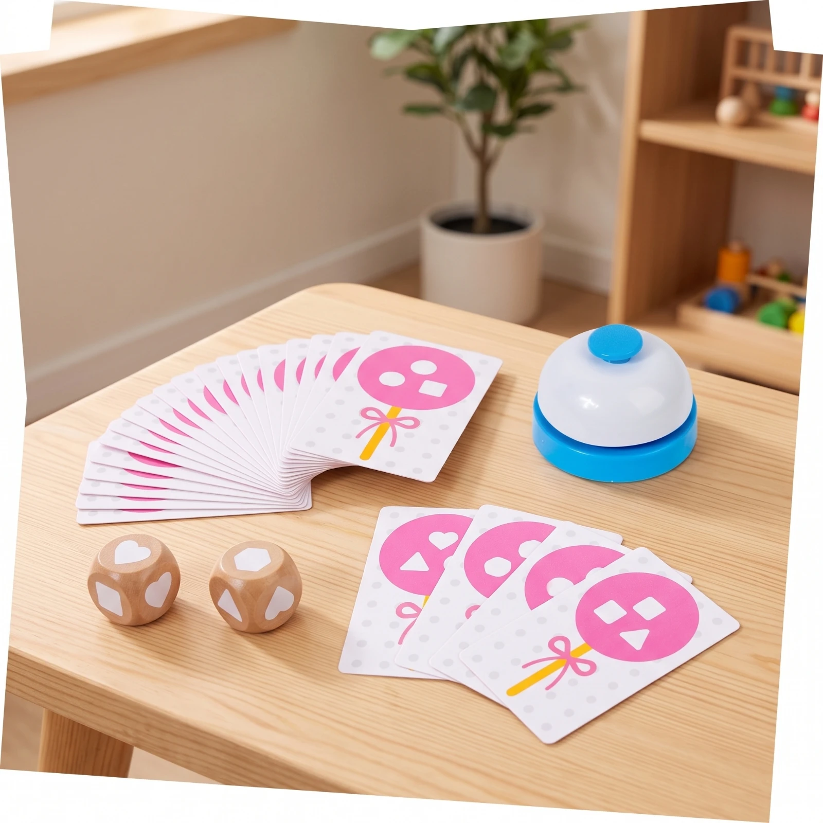 Wooden Matching Game Child-Centered Matching Game with Bell Toy Early Learning Problem-Solving for Preschoolers, Homeschool