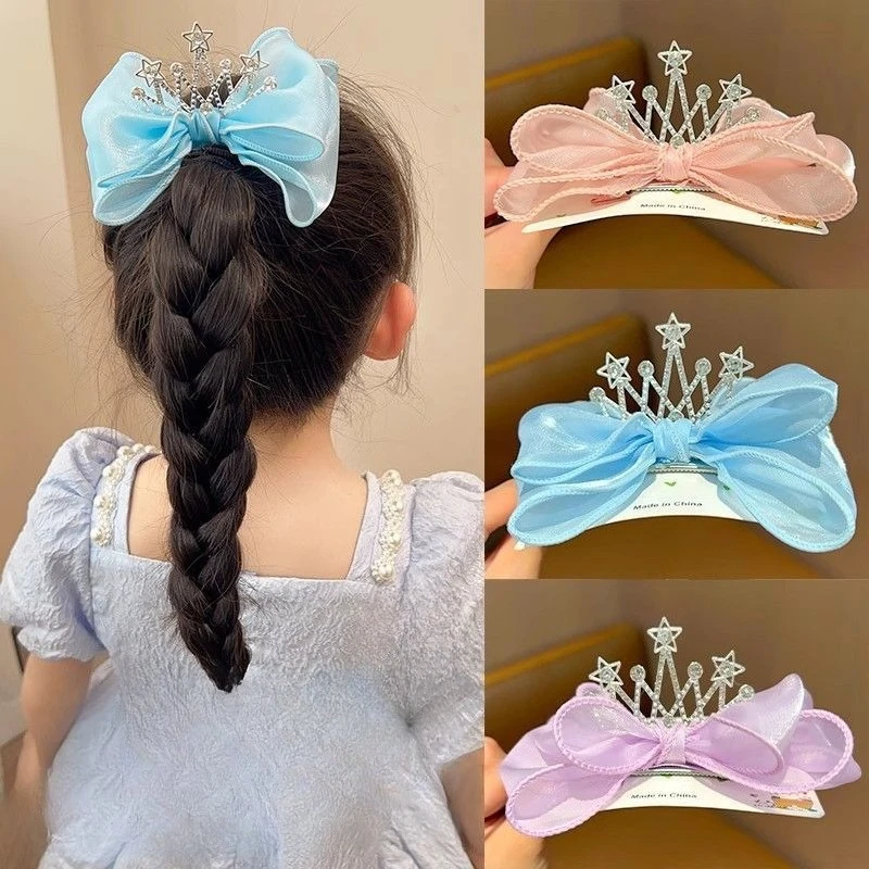 

Заколки-уточки с бантом и короной принцессы, милые детские заколки для волос, аксессуары для девочек, украшения для головы, подарок на день рождения, реквизит для фотосессий