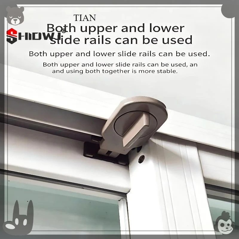 Adjustable Sliding Door Lock 2 Pack Child Safe Window Lock for Toddlers Easy Install for Home Office Balcony