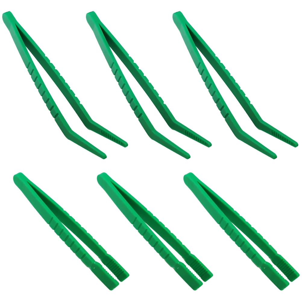 6-teilige Kinderpinzette aus Kunststoff für die frühes Lernen, Entwicklung der Feinmotorik, sensorisches Spielen, Sortieraktivitäten, Bastelperlen