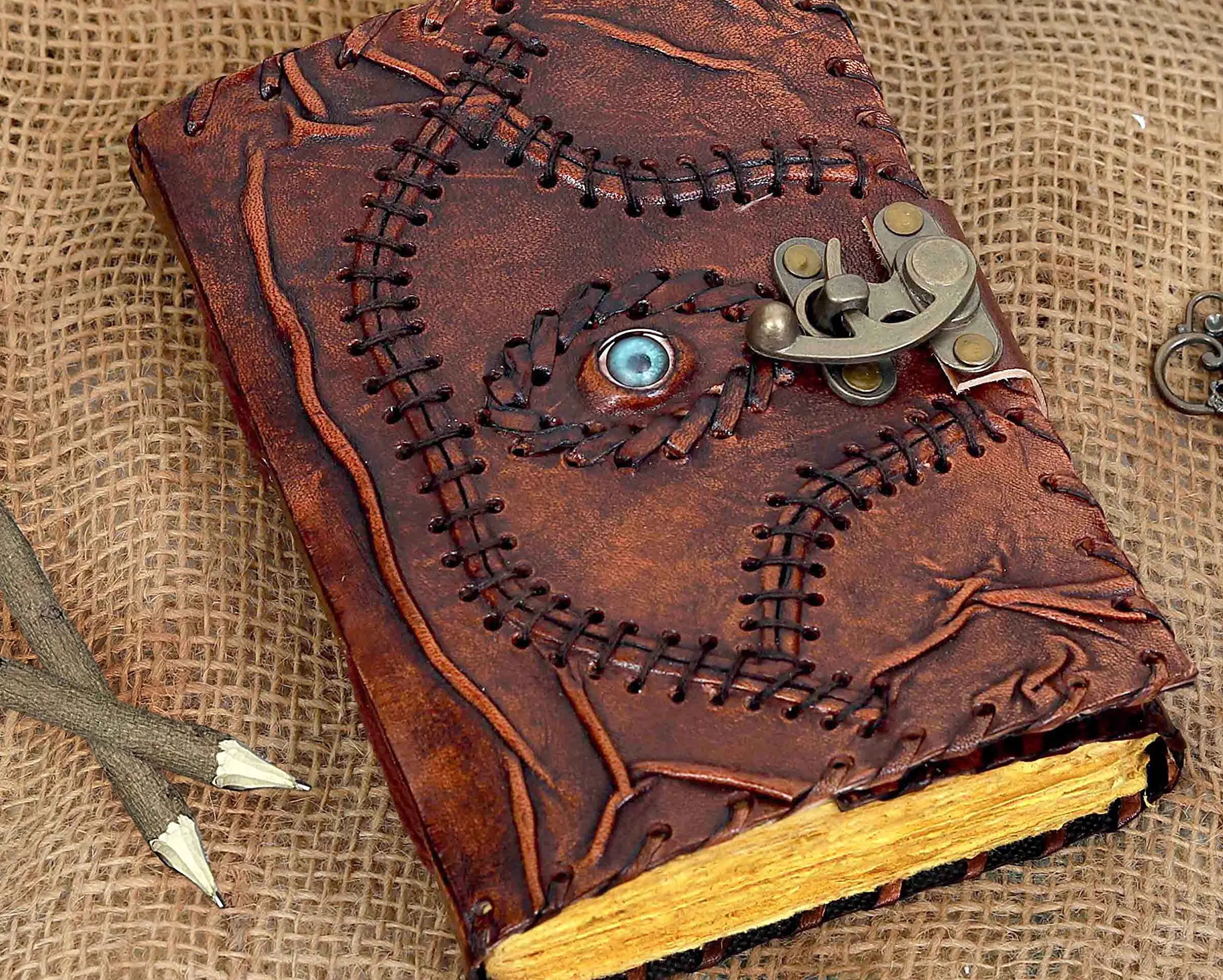 Hocus Pocus Book of Spells - Leather Journal Writing Book of Shadows Halloween Decorations Gift for Men And Women Christmas Gift