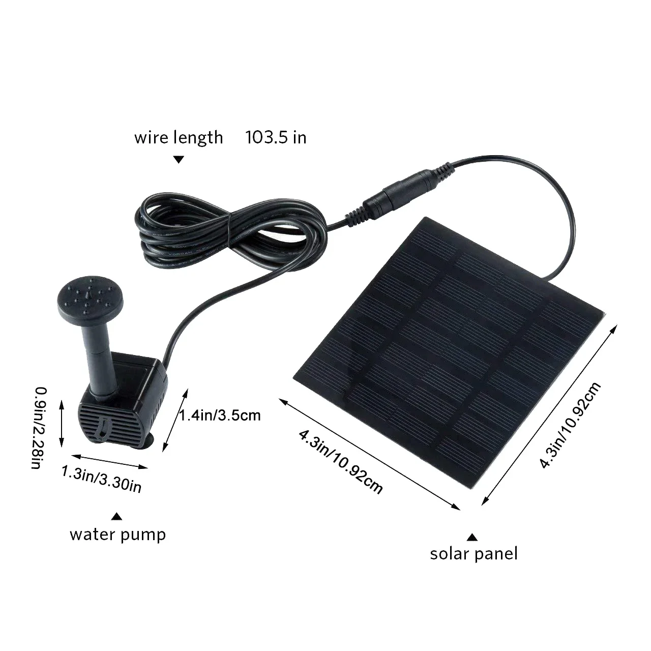 Solar Panel Powered Water Fountain for Pool and Garden, Water Sprinkler Sprayer, Water Pump, 3 Spray Heads, Aquarium Fountain