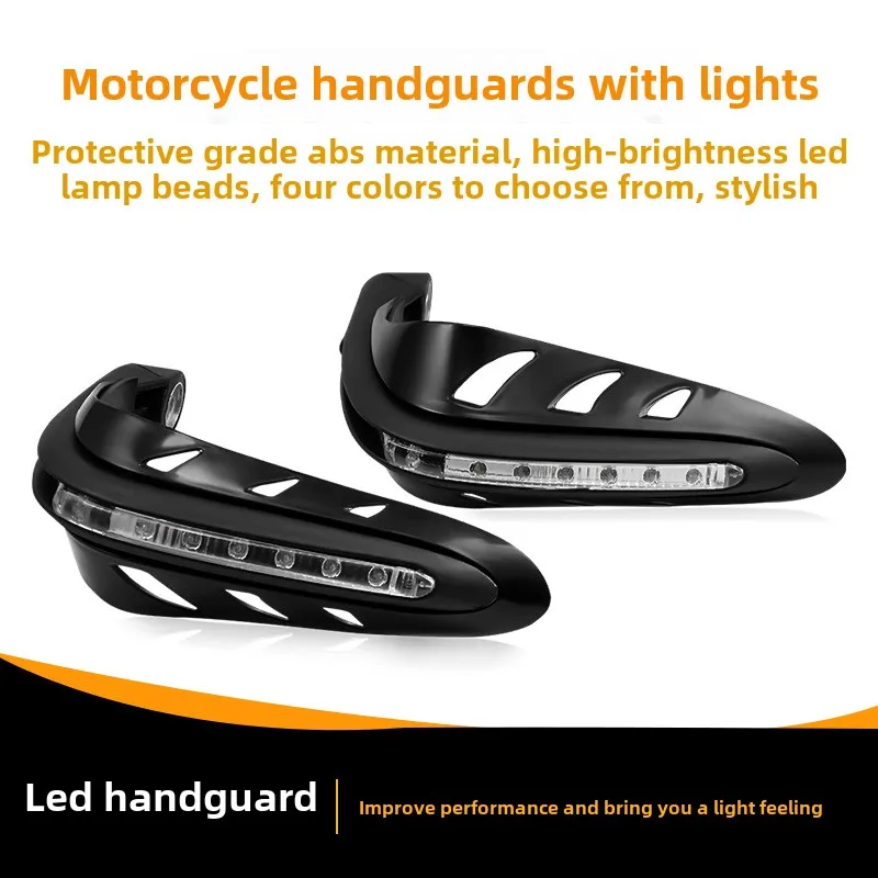 

Motorcycle Modification LED with Light Handguard 22mm Universal Off-road Vehicle Retro Windproof and Anti Fall Handguard Bow