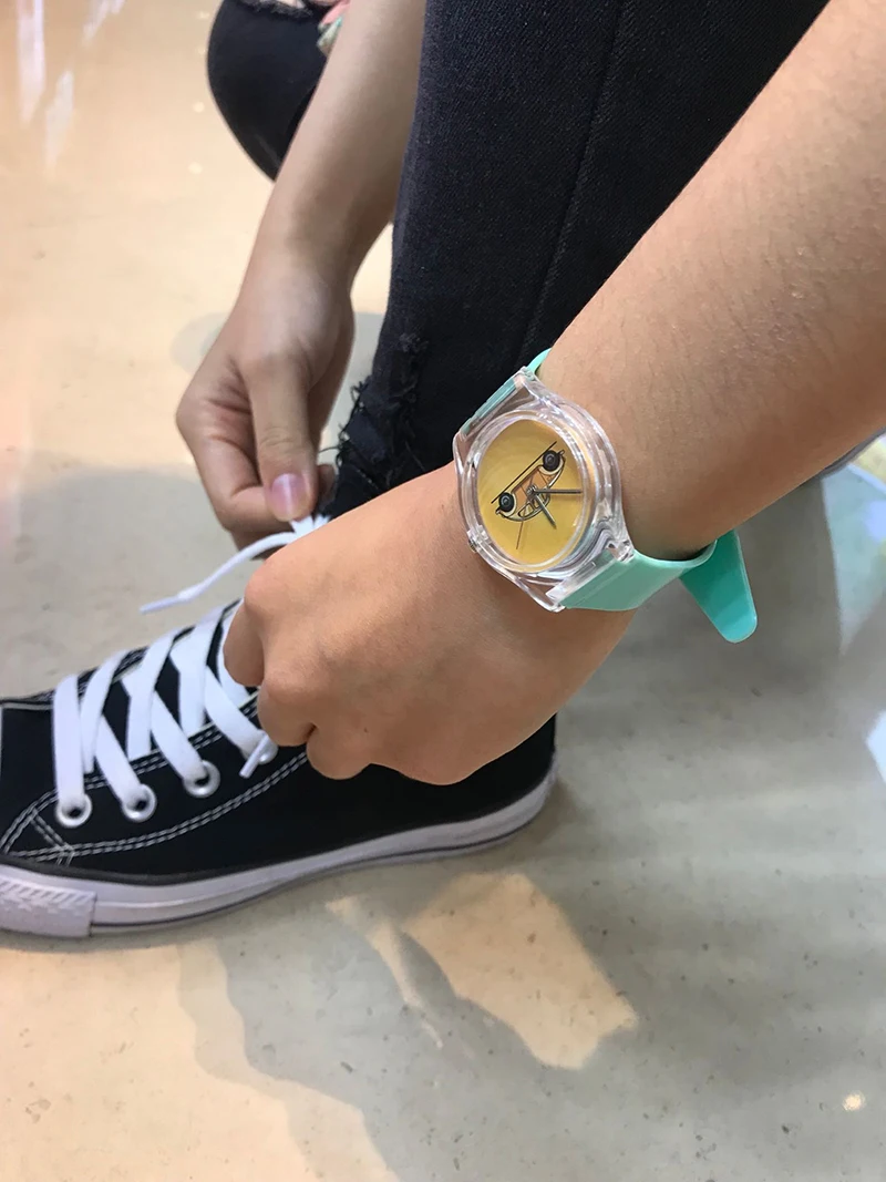 Unique Retro Car & Bus Pattern Plastic Watches for Women