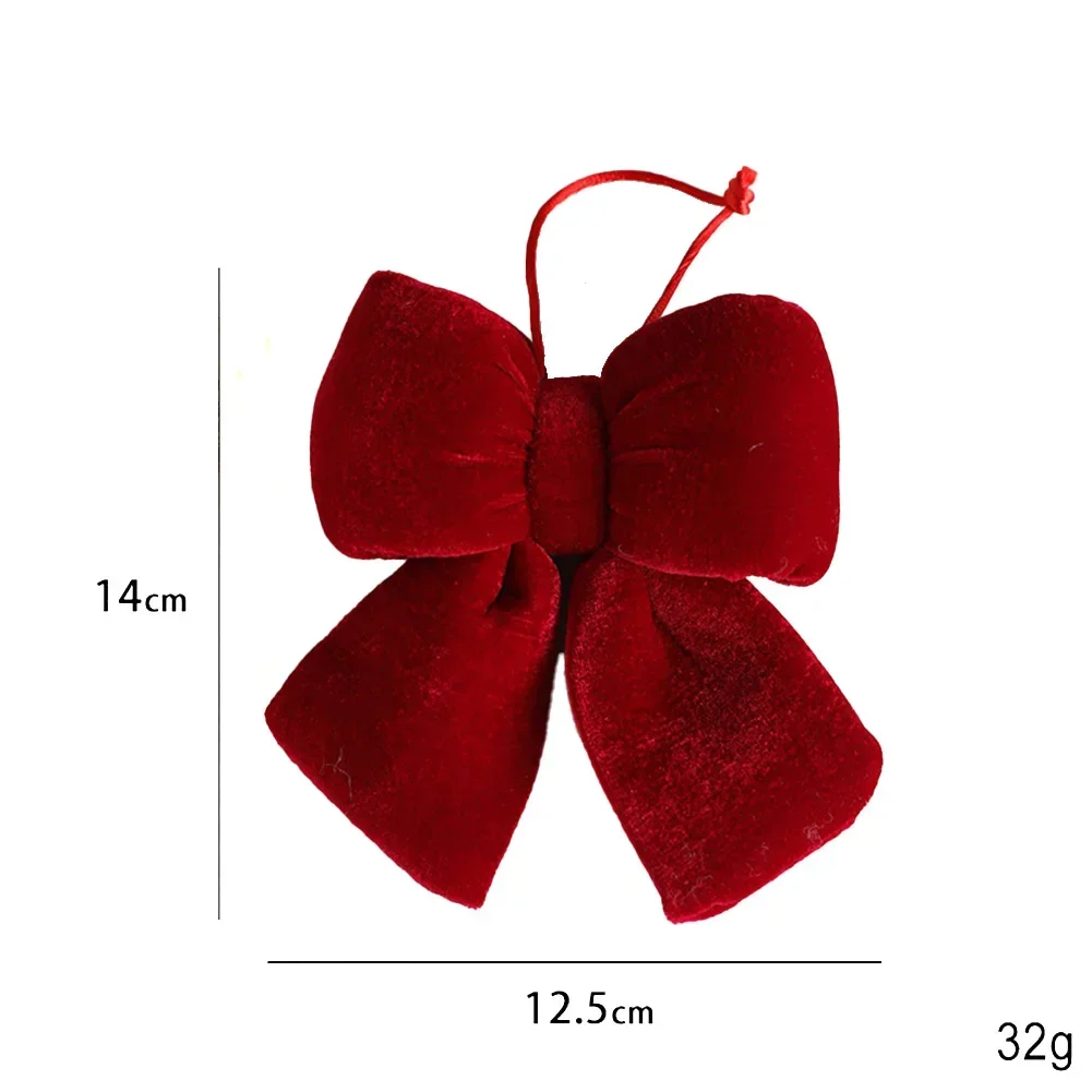 Red Wreath Bows Small Xmas Decorative Ties Cloth Bow Ornaments For Home Party Christmas Tree Decorations 3 Size Options