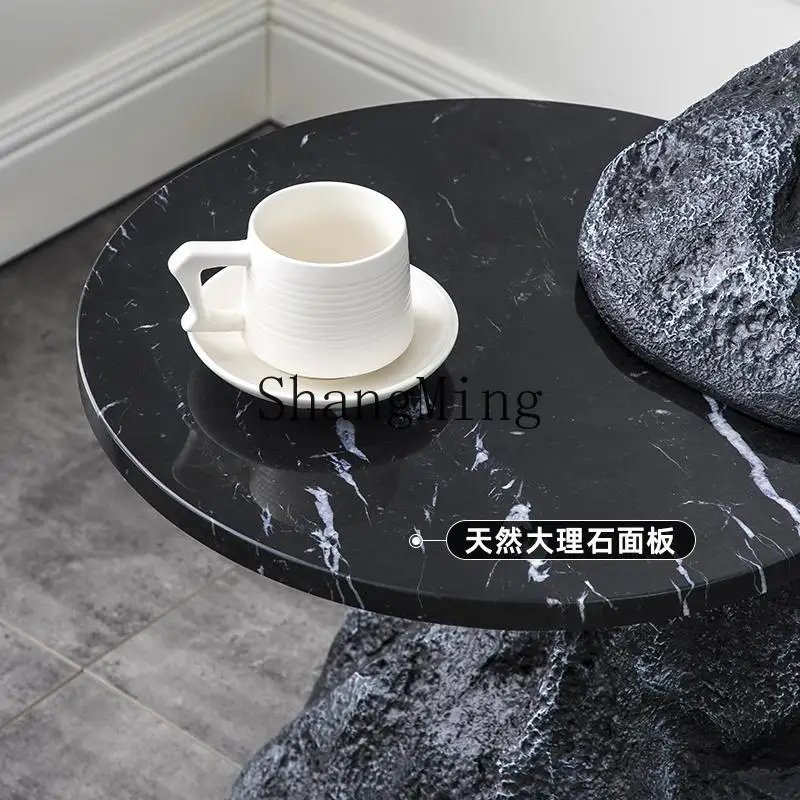 CL الإبداعية وابي سابي الرياح تقليد الحجر طاولة القهوة الصغيرة الفن الرخام الديكور حافة الجدول نموذج الغرفة