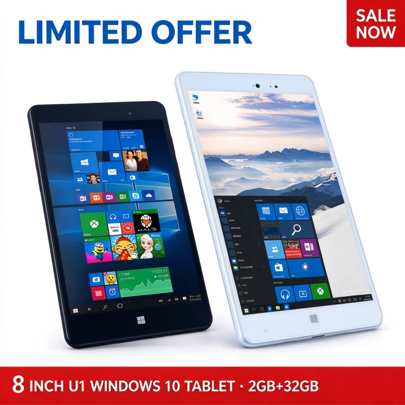 Sales 8 Inch T10 Windows 10 Tablet PC 8GB RAM 128GB ROM U1 CPU Quad Core 800x1280 IPS Screen WIFI Dual Cameras Micro HDMI-Com