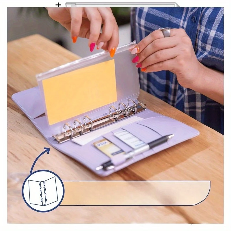 Nieuwe A5 A6 Kleur 6PCS Bindmiddel Zakken Bindmiddel Rits Mappen voor 6-Ring Notebook Bindmiddel Waterdichte PVC blad Document Filing Bag