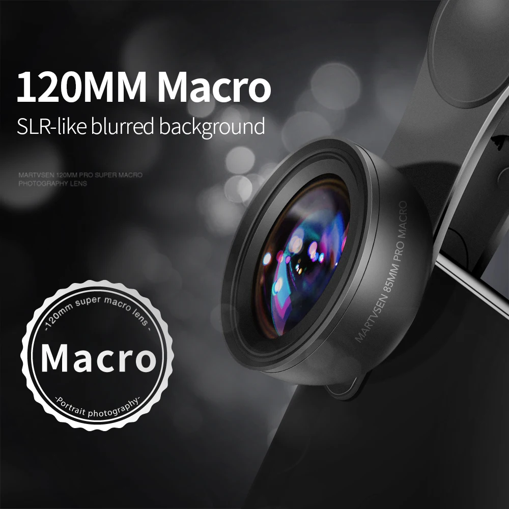MARTVSEN 120MM Macrolens, Professionele 5K HD 10x Super Macro Universele Clip Camera Fotolens voor iPhone Samsung Andriod