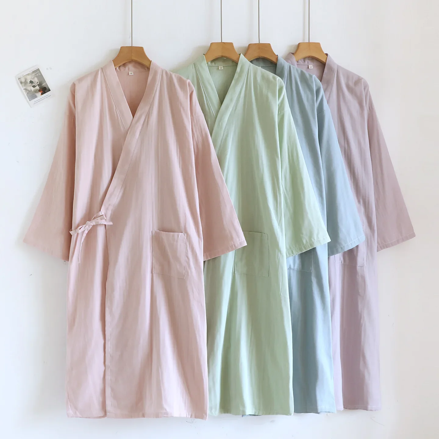 

Women's Cotton Bathrobe Absorbent and Quick Drying Sweat Steaming Clothes Thin Summer Pijama Mujer Women Robes