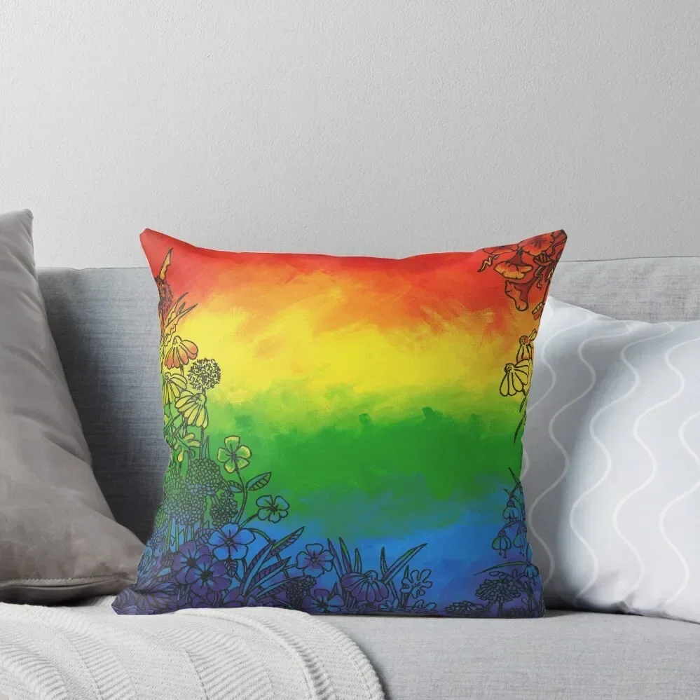 

Rainbows and Flowers 2022 Throw Pillow Luxury Room Decorative Cushions covers for pillows Embroidered Cushion Cover pillow