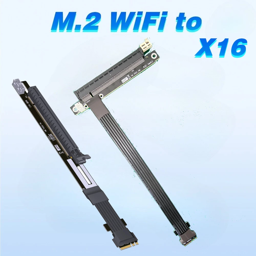 

PCIe 4.0 M.2 WiFi A/E Key NGFF To X16 Graphics Card Mining Extension Cable Multi-Cards PCI-E Riser GPU Video Cards Adapter Cable