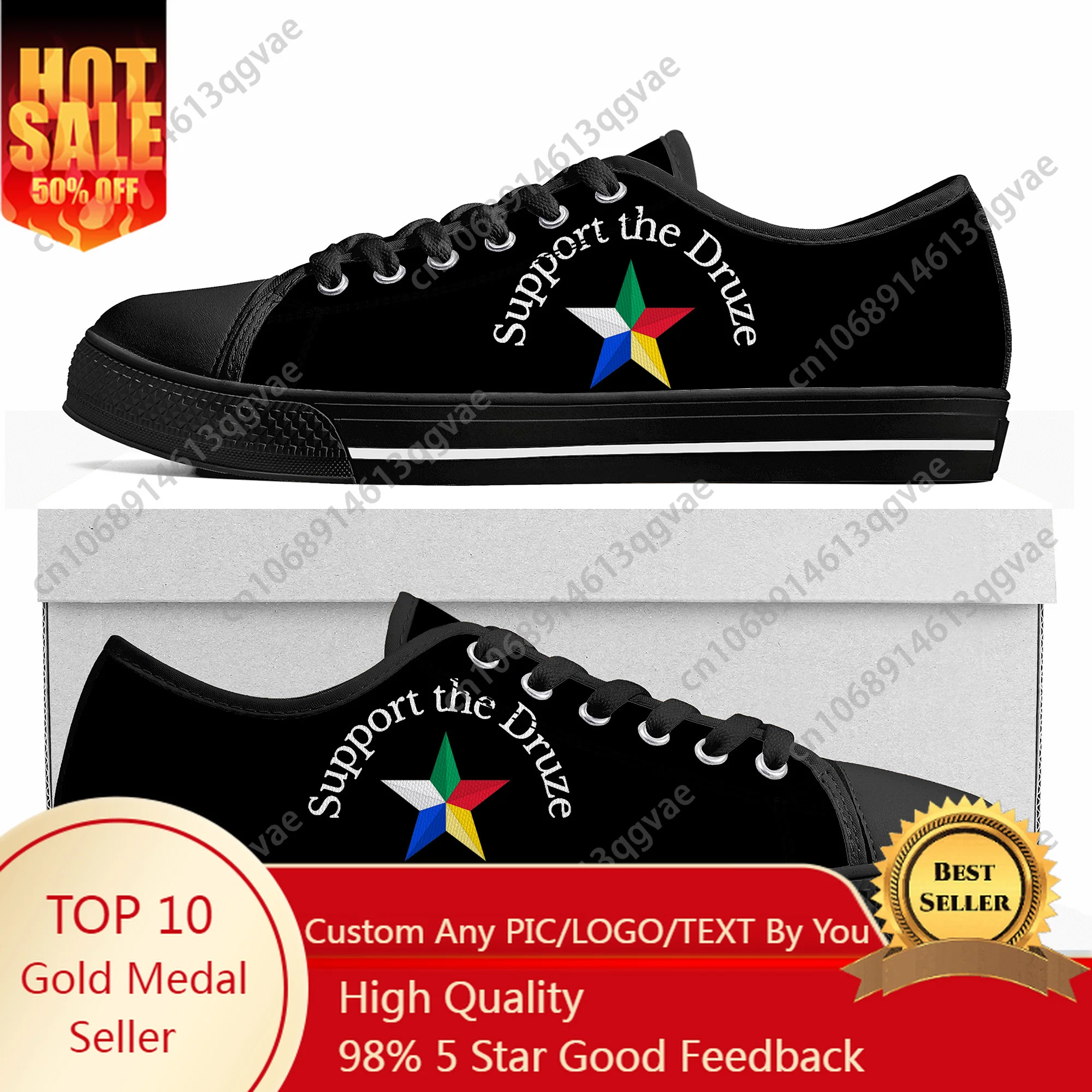 

Support The Druze Logo Druze Star Low Top Sneakers Womens Mens Teenager High Quality Shoes Tailor-Made Canvas Sneaker Shoe