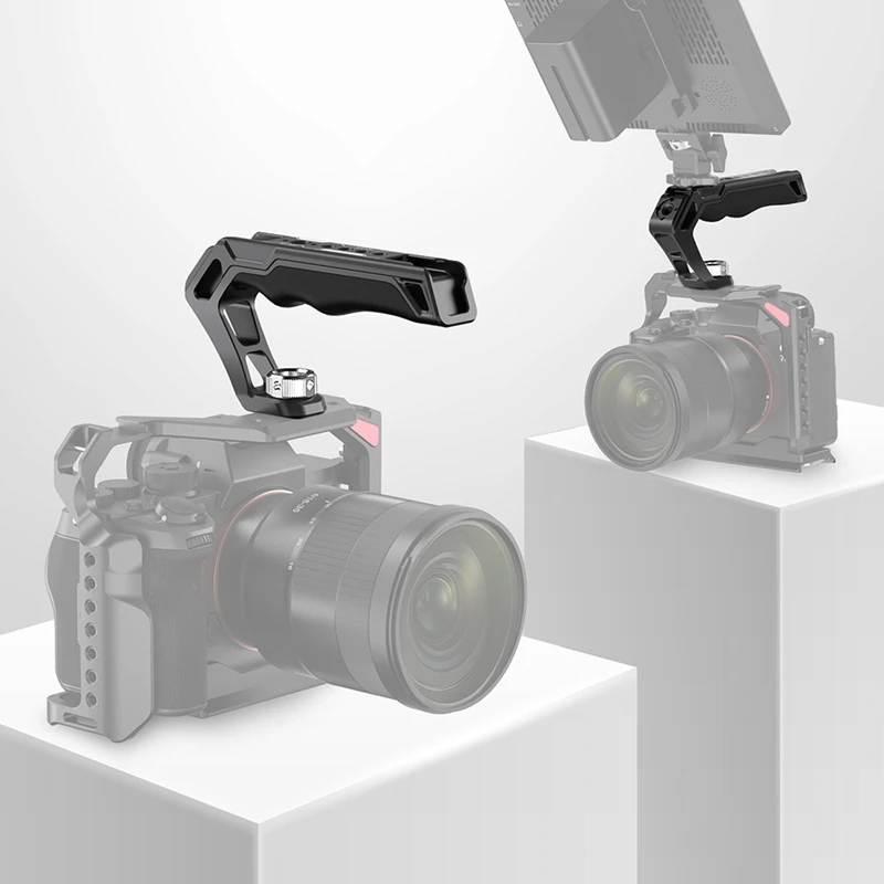 Camera Top Handle Rail Comfort Silicone Grip With Quick Release Clamp Handgrip For Dslr Camera Cage Video Rig