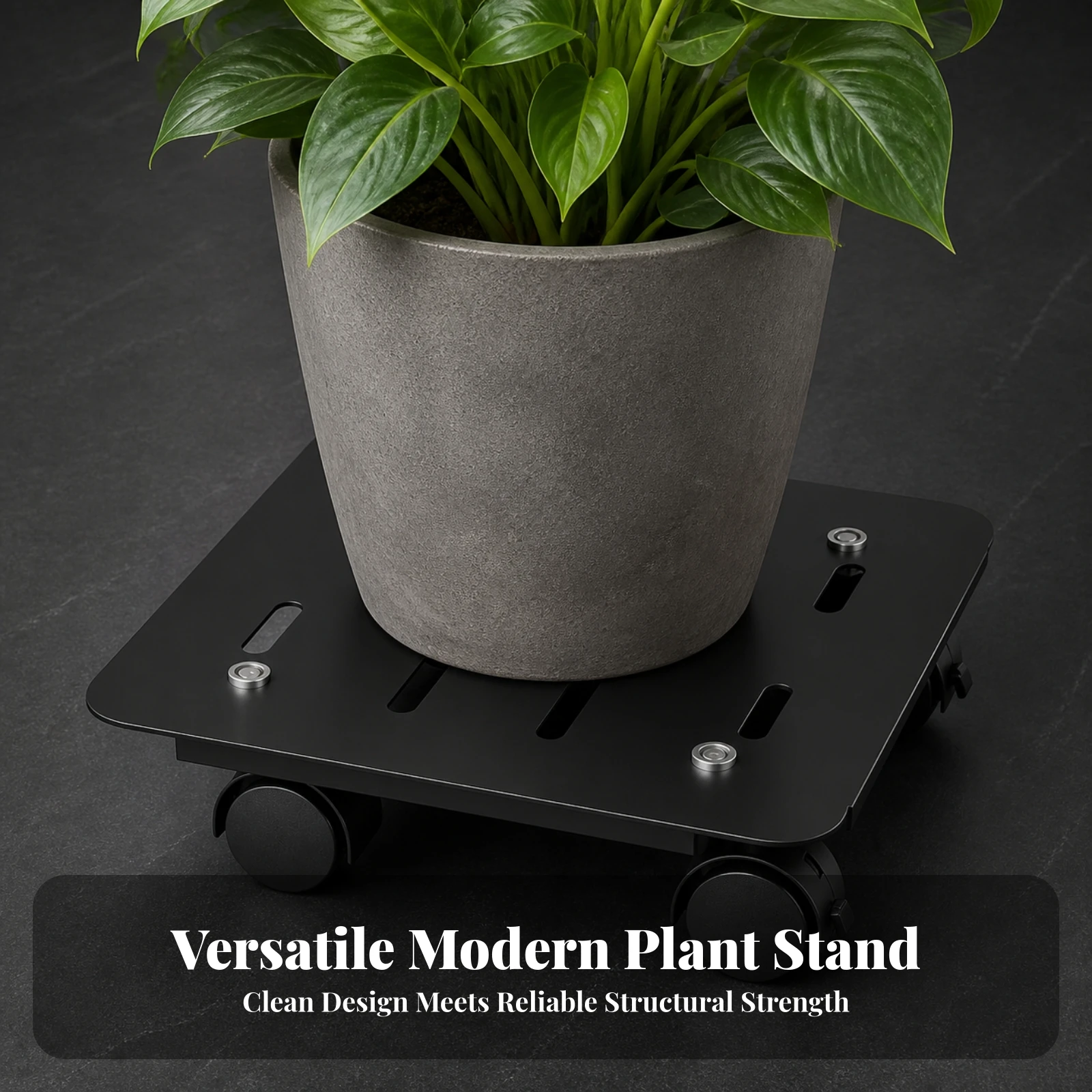 Plant-Pot Trolley Tray Low-Height Plant Cart with Wheels Flowerpot Mover Dolly Sturdy Rotating for Gardeners, Patio, Balcony