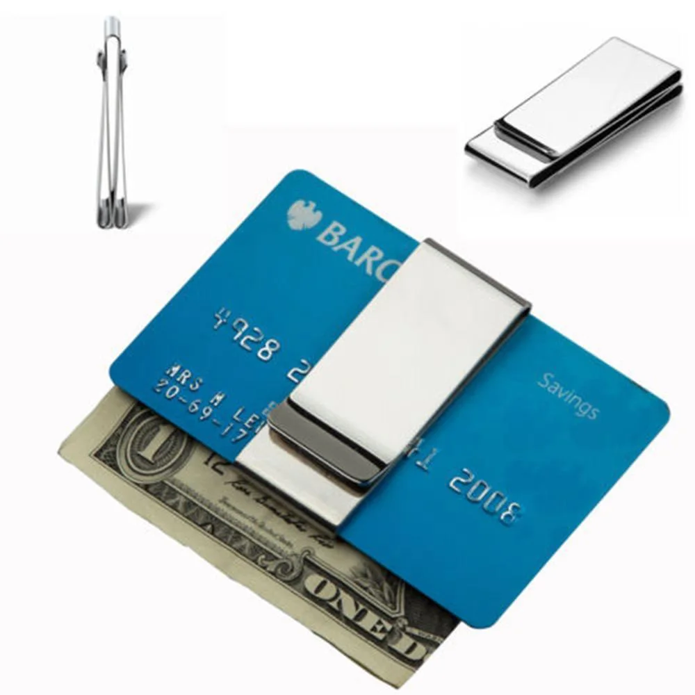 New Fashion Men's Pocket Money Clip Dollar Metal Clamp Card Clips Card Purses Women Metal Clamp For Money Cash Holder