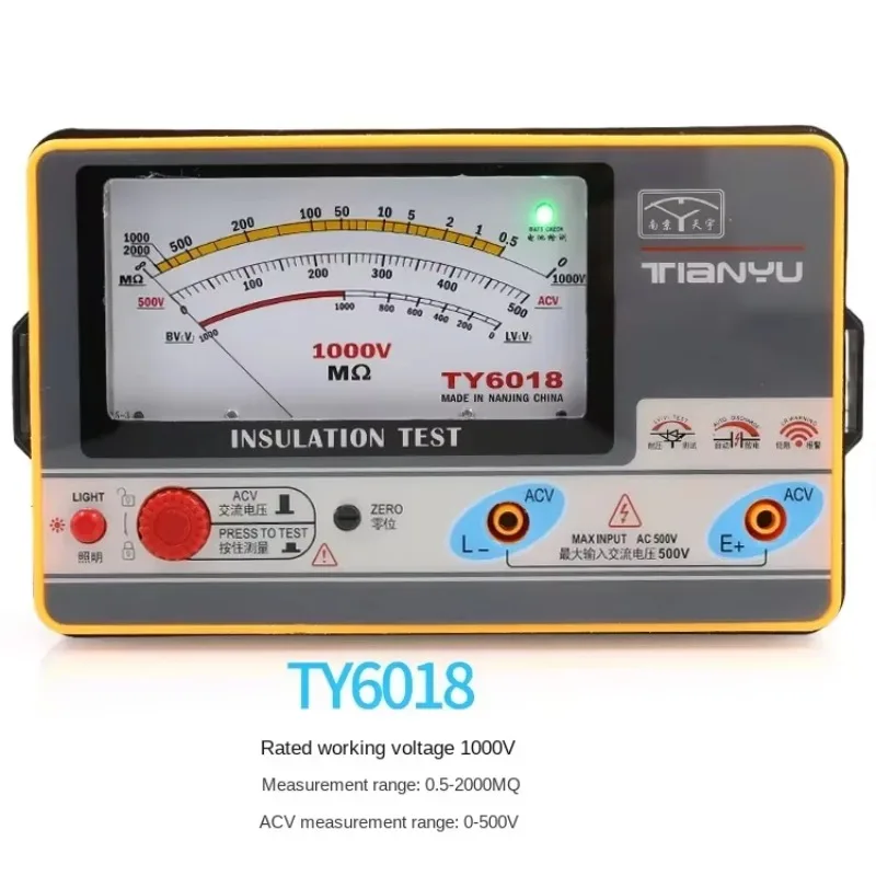 Vibration TY6017/TY6018/TY6045 Insulation Resistance Meter, Megohmmeter, 500V, 1000V
