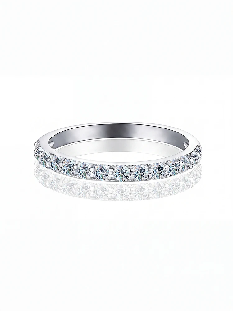 Echte Moissanit-Diamant-Solitär-Ringe, stapelbar, für Damen, Hochzeitsringe, Jubiläumsringe, luxuriöser, hochwertiger, personalisierter Schmuck. – Detail 4